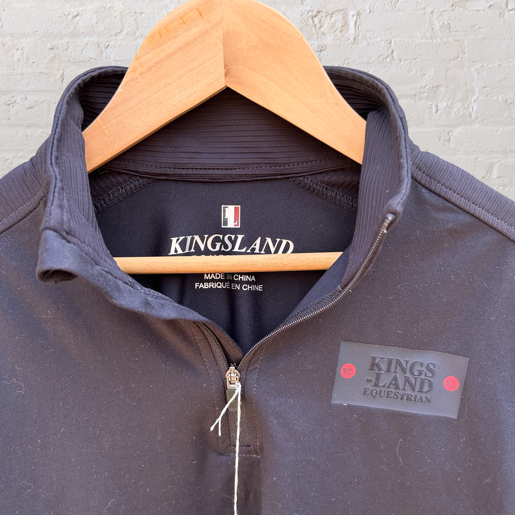 Kingsland 1/4 zip, black, youth 14/16