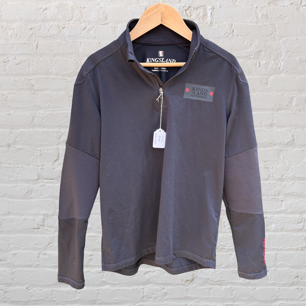 Kingsland 1/4 zip, black, youth 14/16