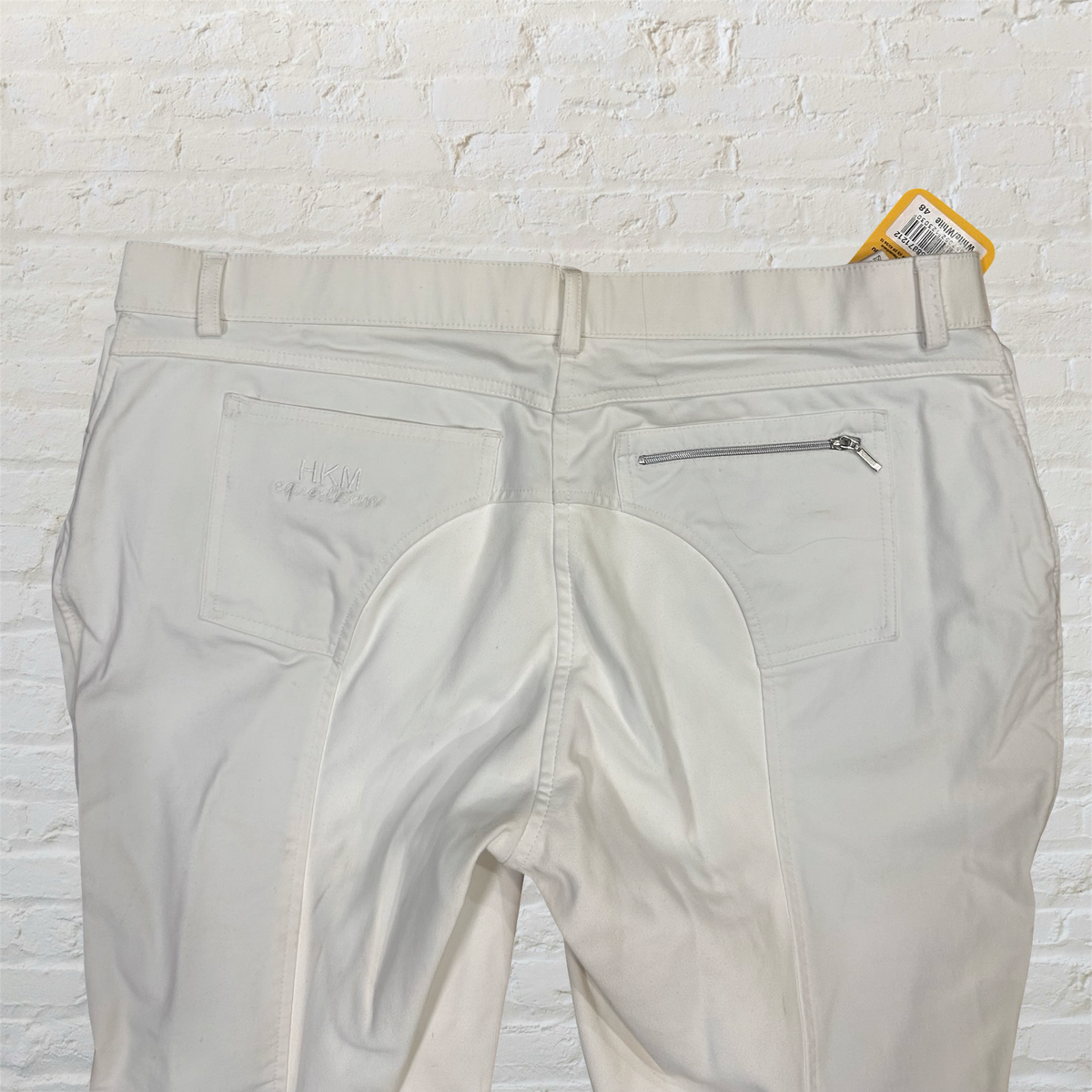 HKM White Full Seat Breeches - Size 48