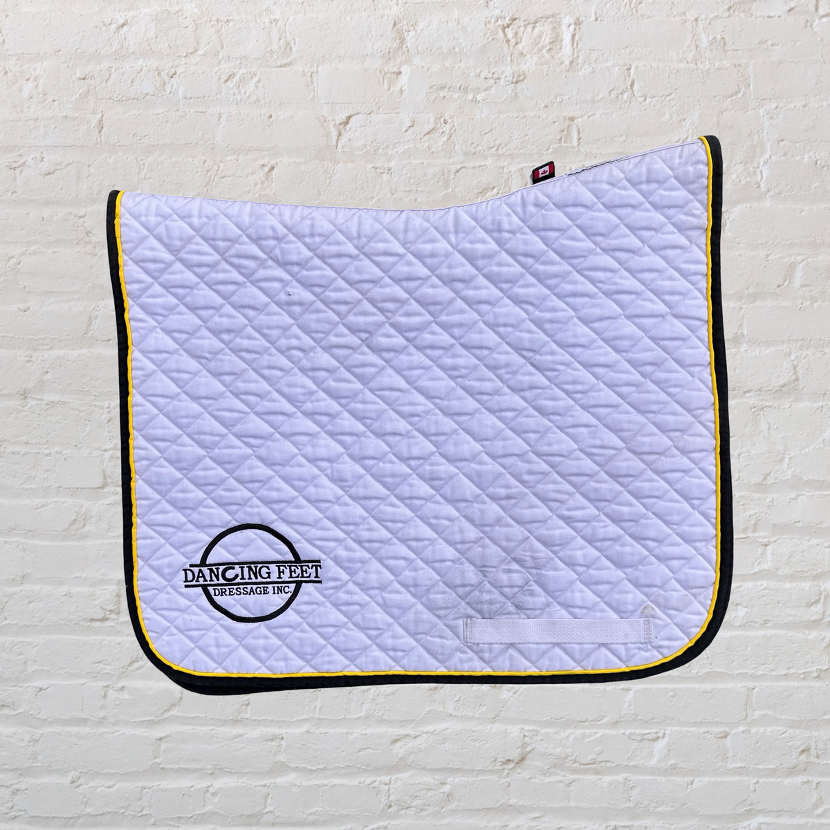 Olgilvy VS Saddlery White Dressage Pad Yellow piping