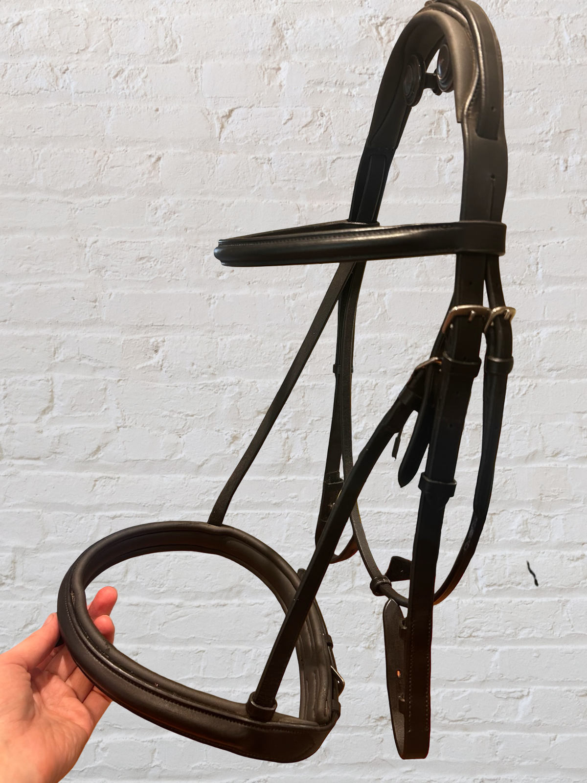 Full Black Padded ThinLine Dressage Bridle