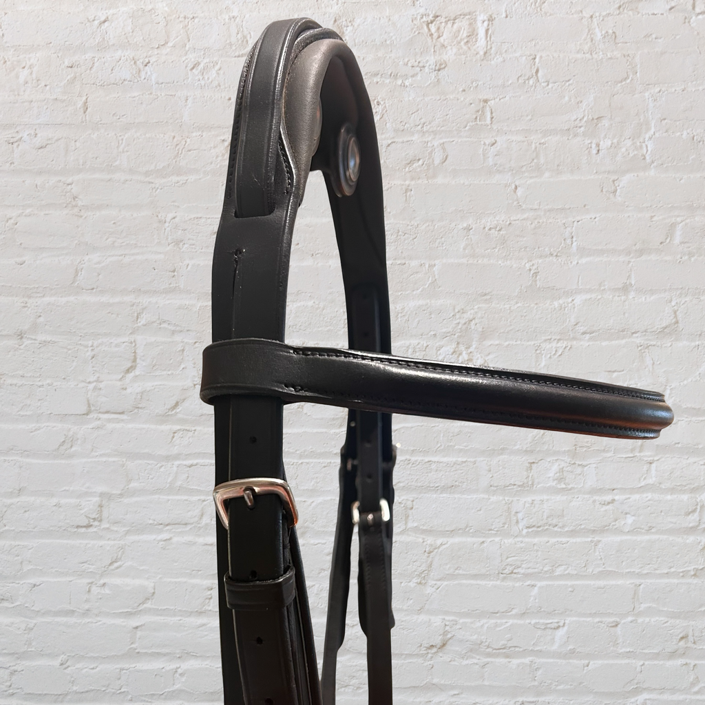 Full Black Padded ThinLine Dressage Bridle
