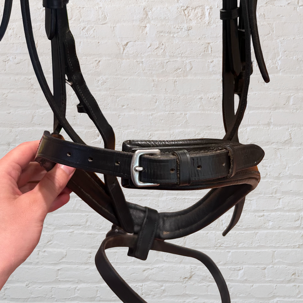 Full Black Padded ThinLine Dressage Bridle