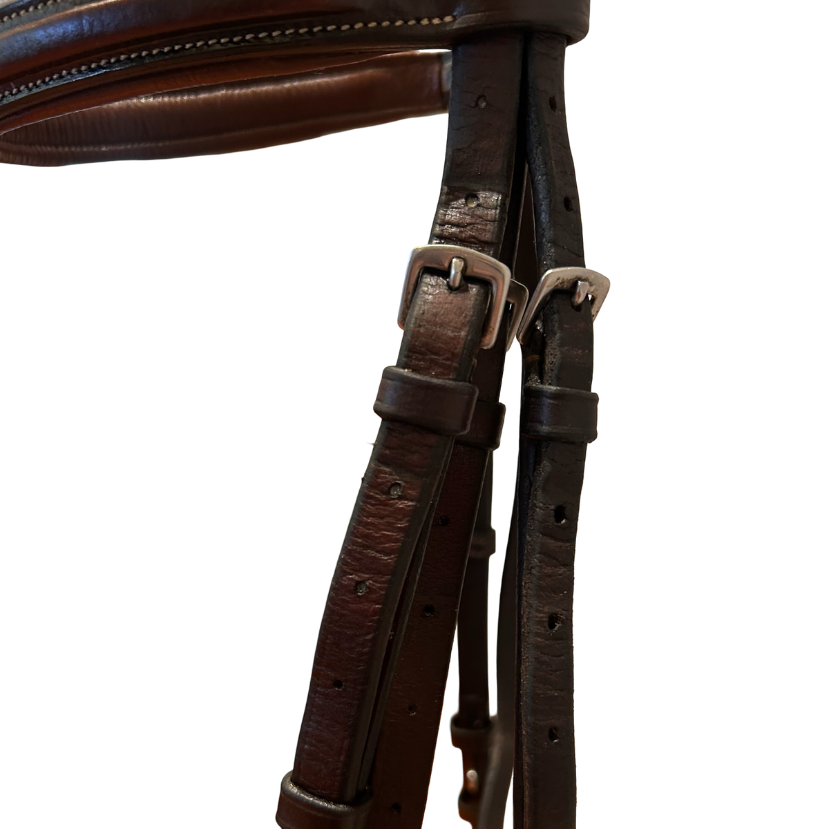 Dark Brown Padded Fancy Stitch Hunter Bridle - Full