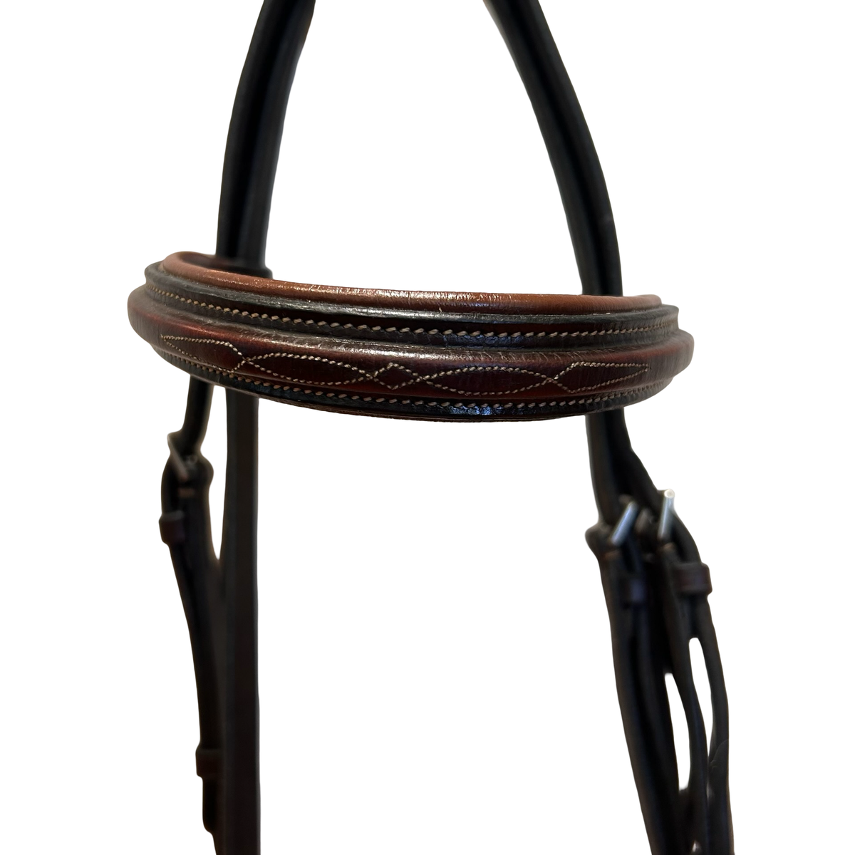 Dark Brown Padded Fancy Stitch Hunter Bridle - Full
