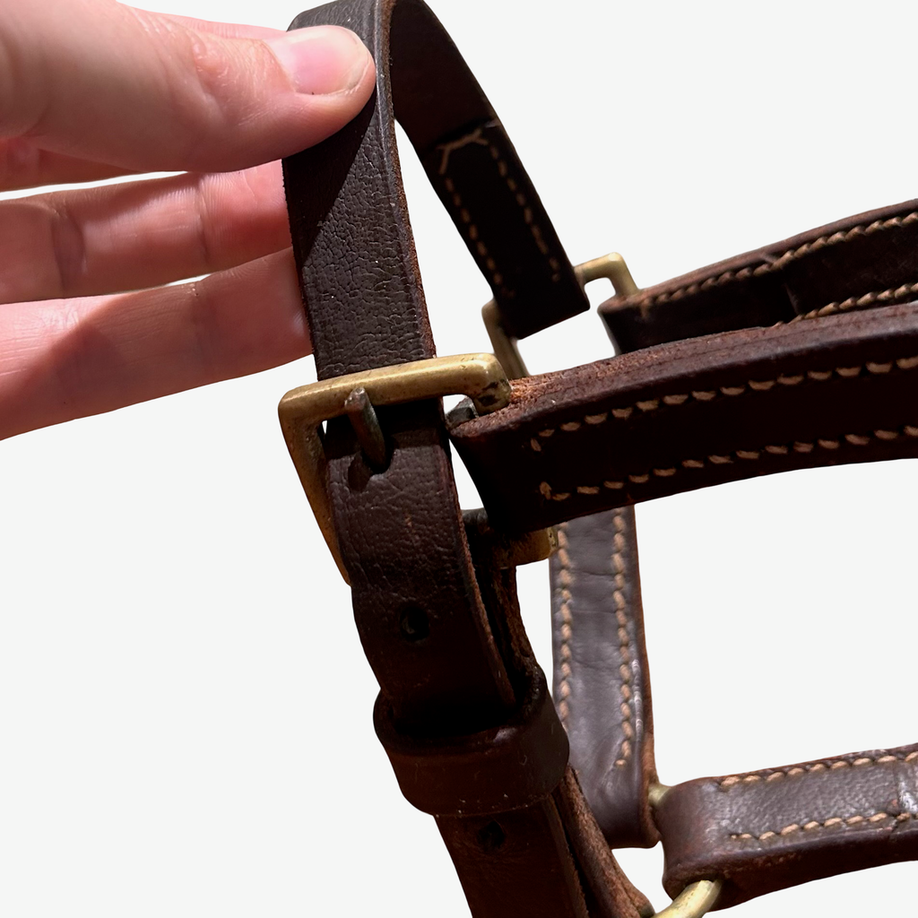 Mini leather halter